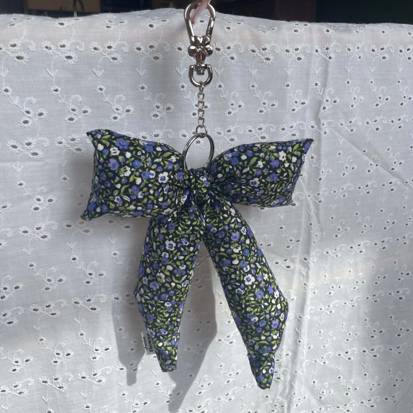 Bow Bag Charm | Midnight Floral