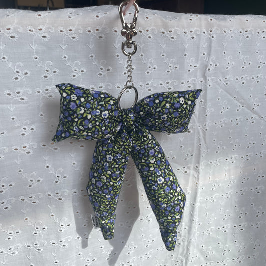 Bow Bag Charm | Midnight Floral