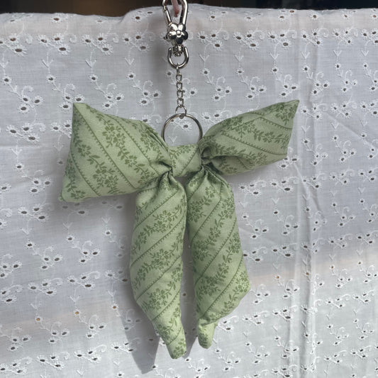 Bow Bag Charm | Green Vines
