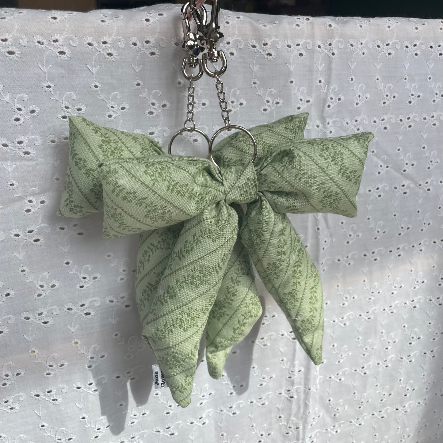 Bow Bag Charm | Green Vines