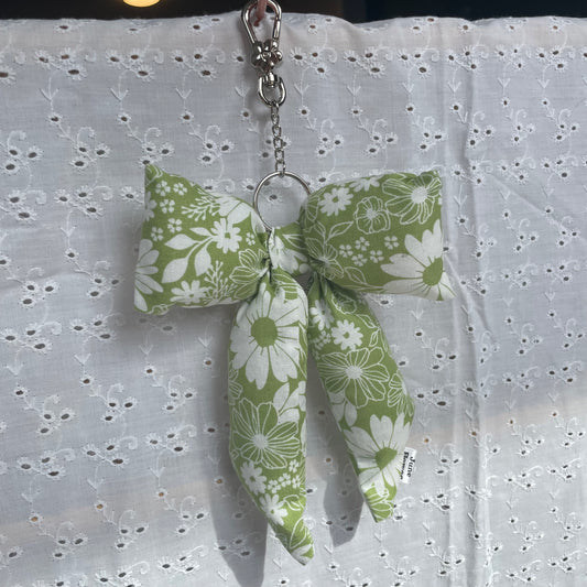 Bow Bag Charm | Green Retro