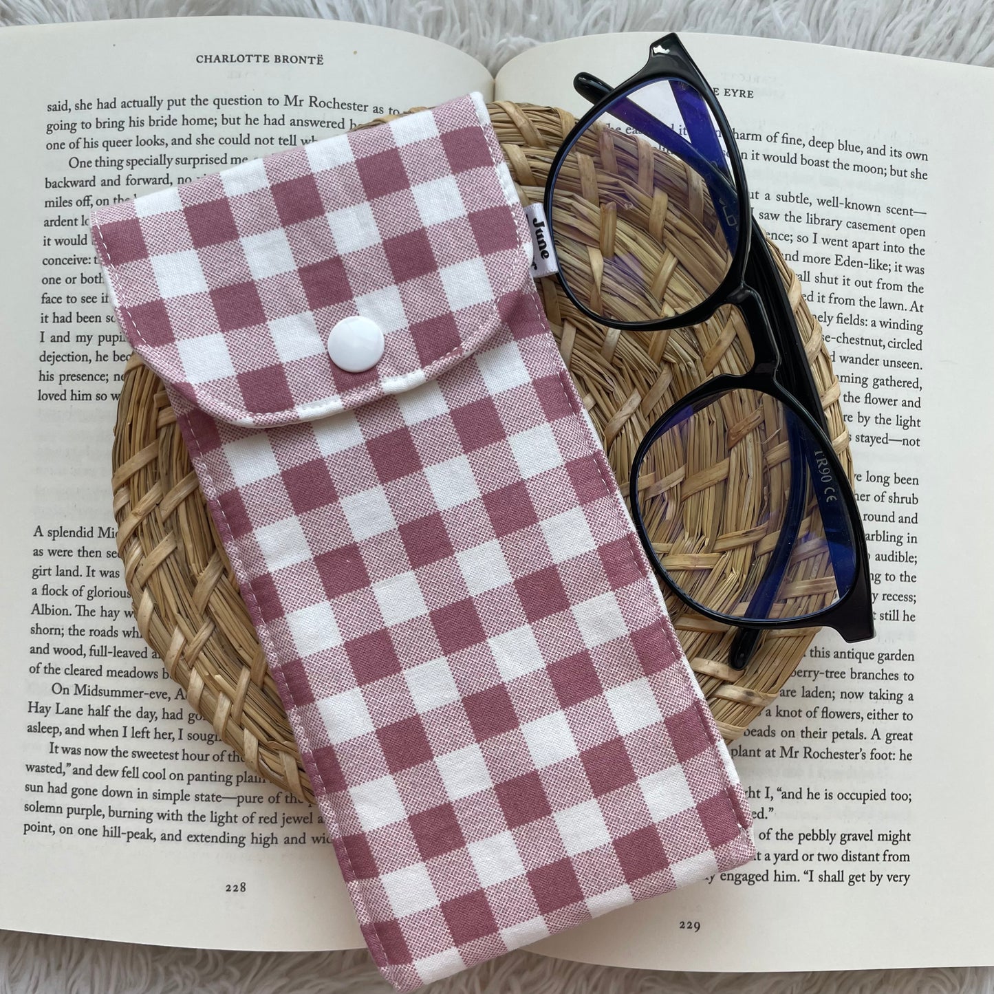 Glasses Sleeve | Berry Gingham