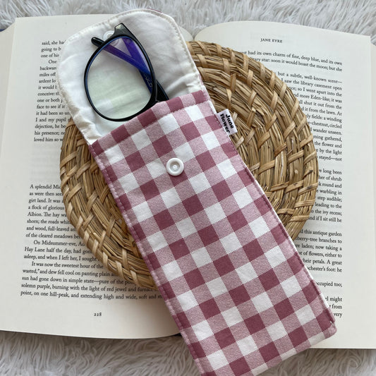 Glasses Sleeve | Berry Gingham