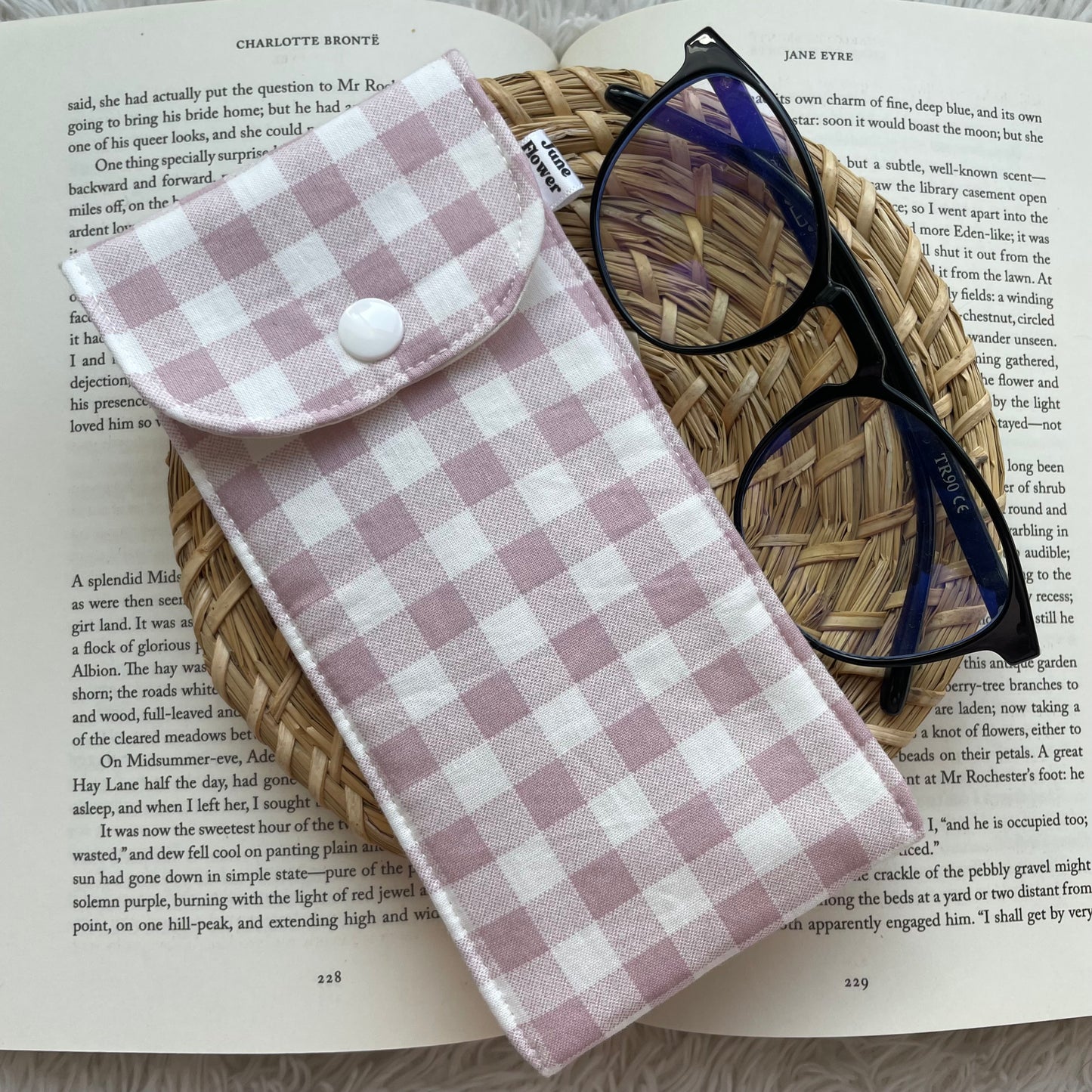 Glasses Sleeve | Blush Gingham