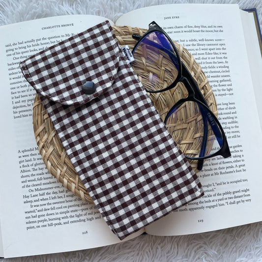 Glasses Sleeve | Espresso Gingham
