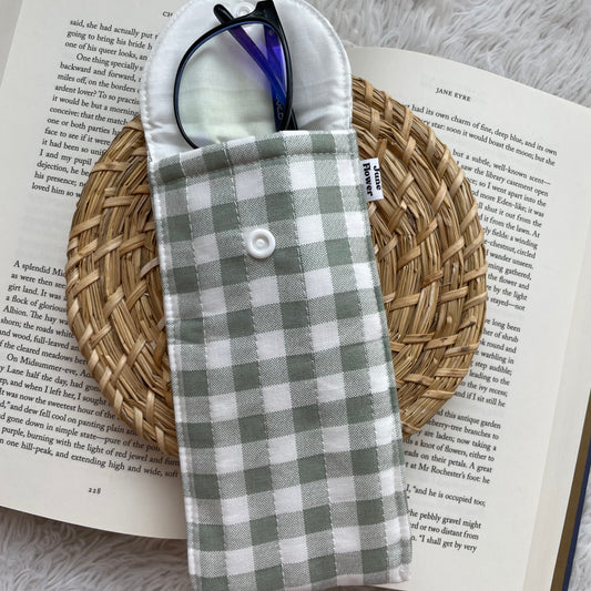Glasses Sleeve | Sage Gingham