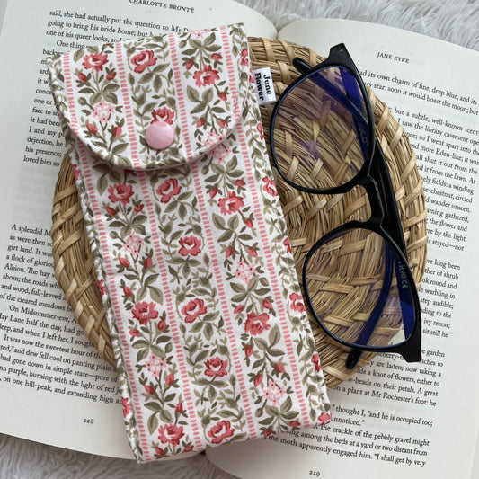 Glasses Sleeve | Cottage Rose Stripes