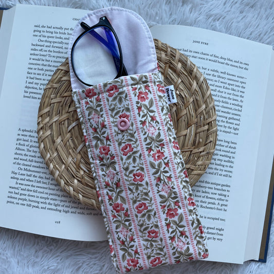 Glasses Sleeve | Cottage Rose Stripes