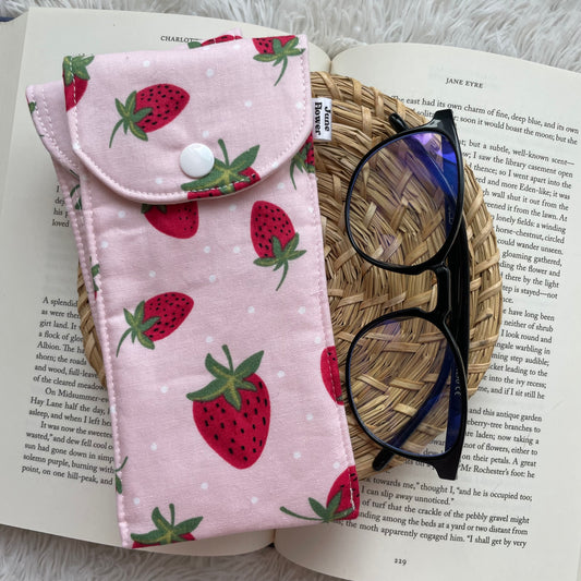 Glasses Sleeve | Pink Strawberry