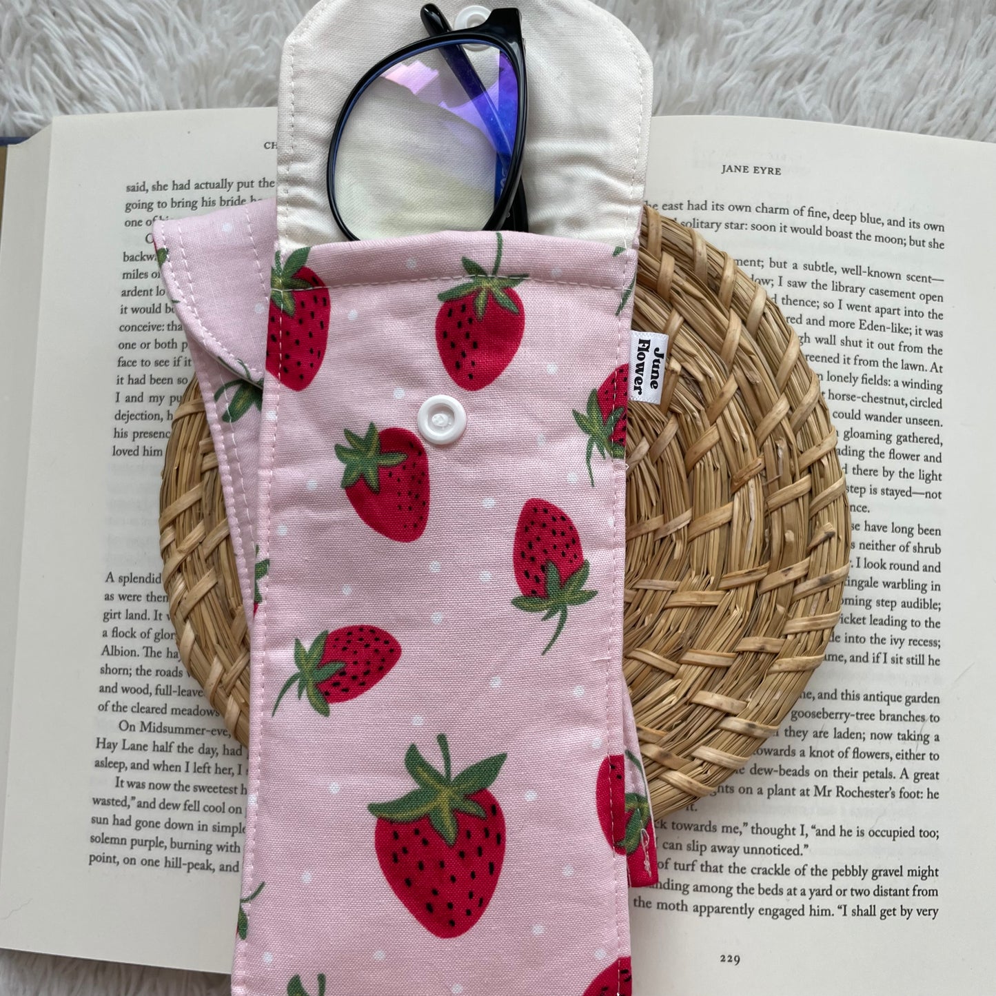 Glasses Sleeve | Pink Strawberry