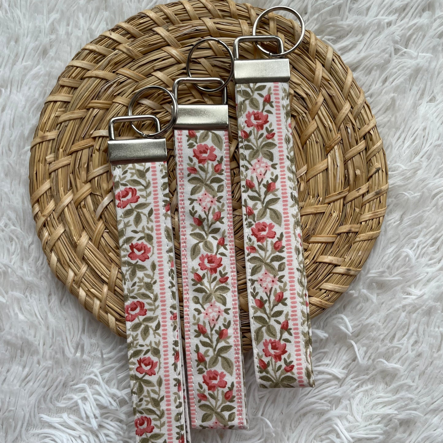 Keychain Wristlet | Cottage Rose Stripes