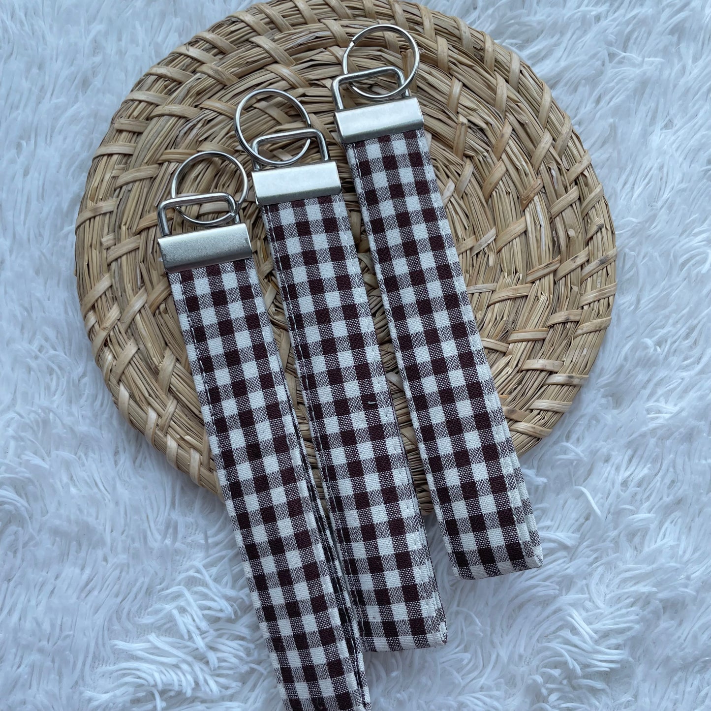 Keychain Wristlet | Espresso Gingham