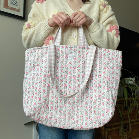 XL Tote | Cottage Rose Stripes