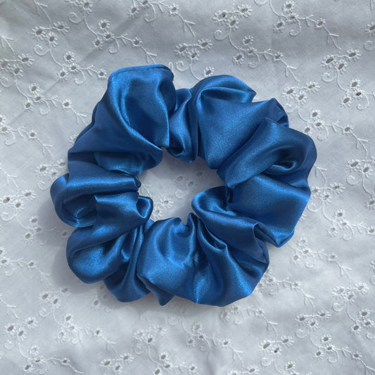 Regular Satin Scrunchie | True Blue