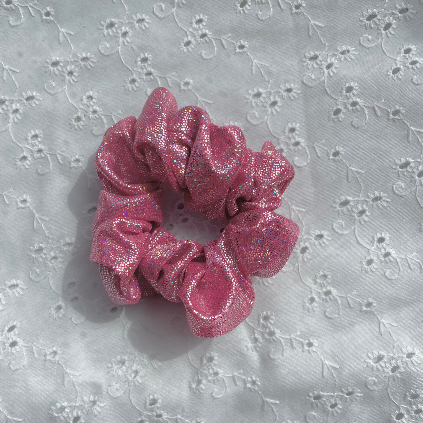 Mini Satin Scrunchie | Supernova Pink