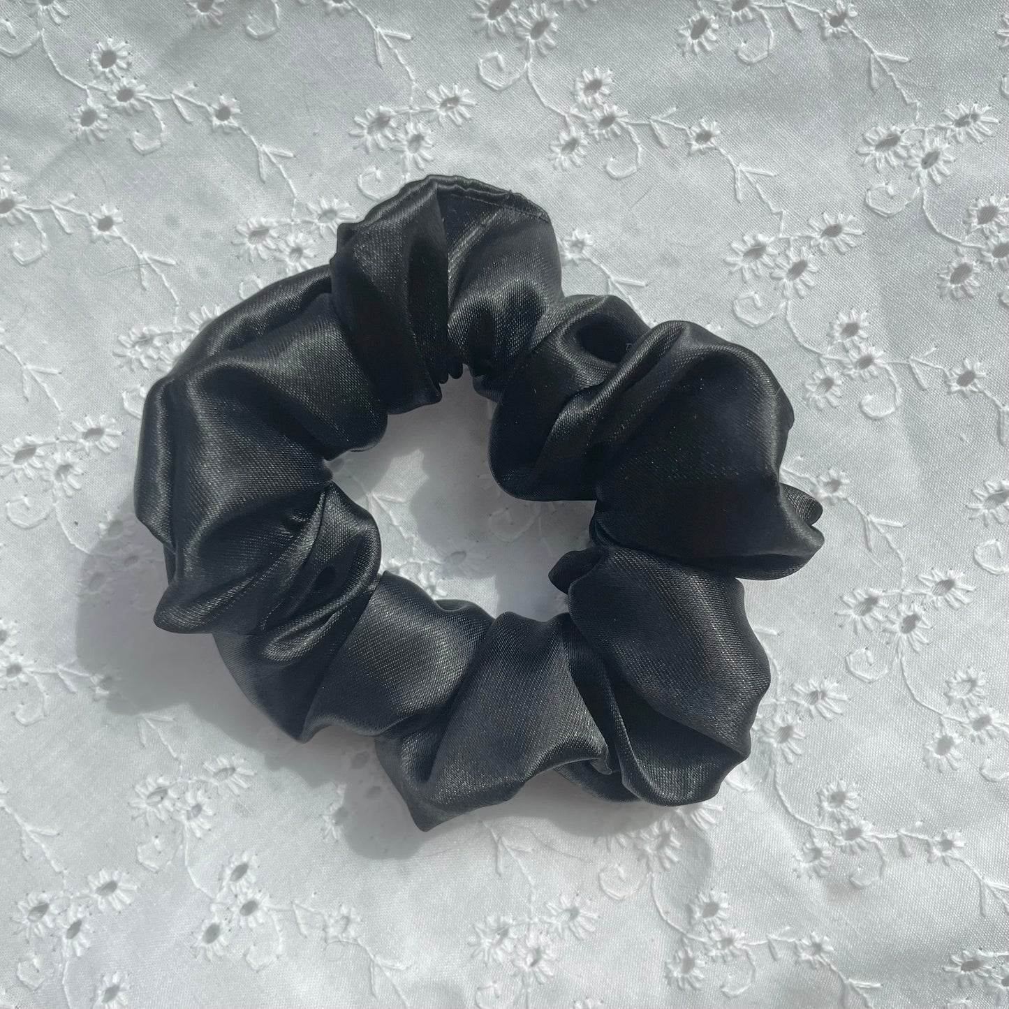 Mini Satin Scrunchie | Onyx