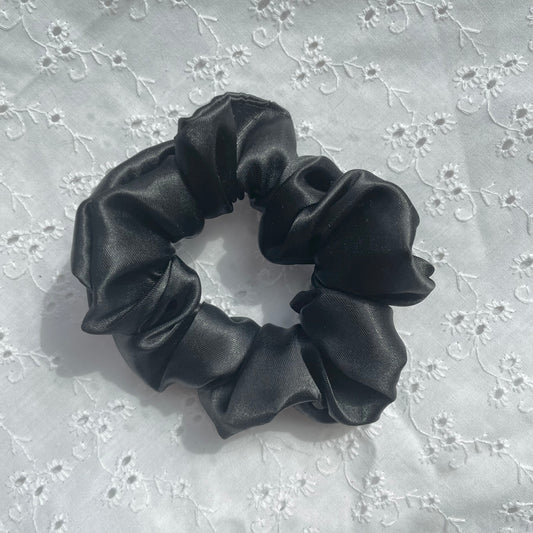 Mini Satin Scrunchie | Onyx