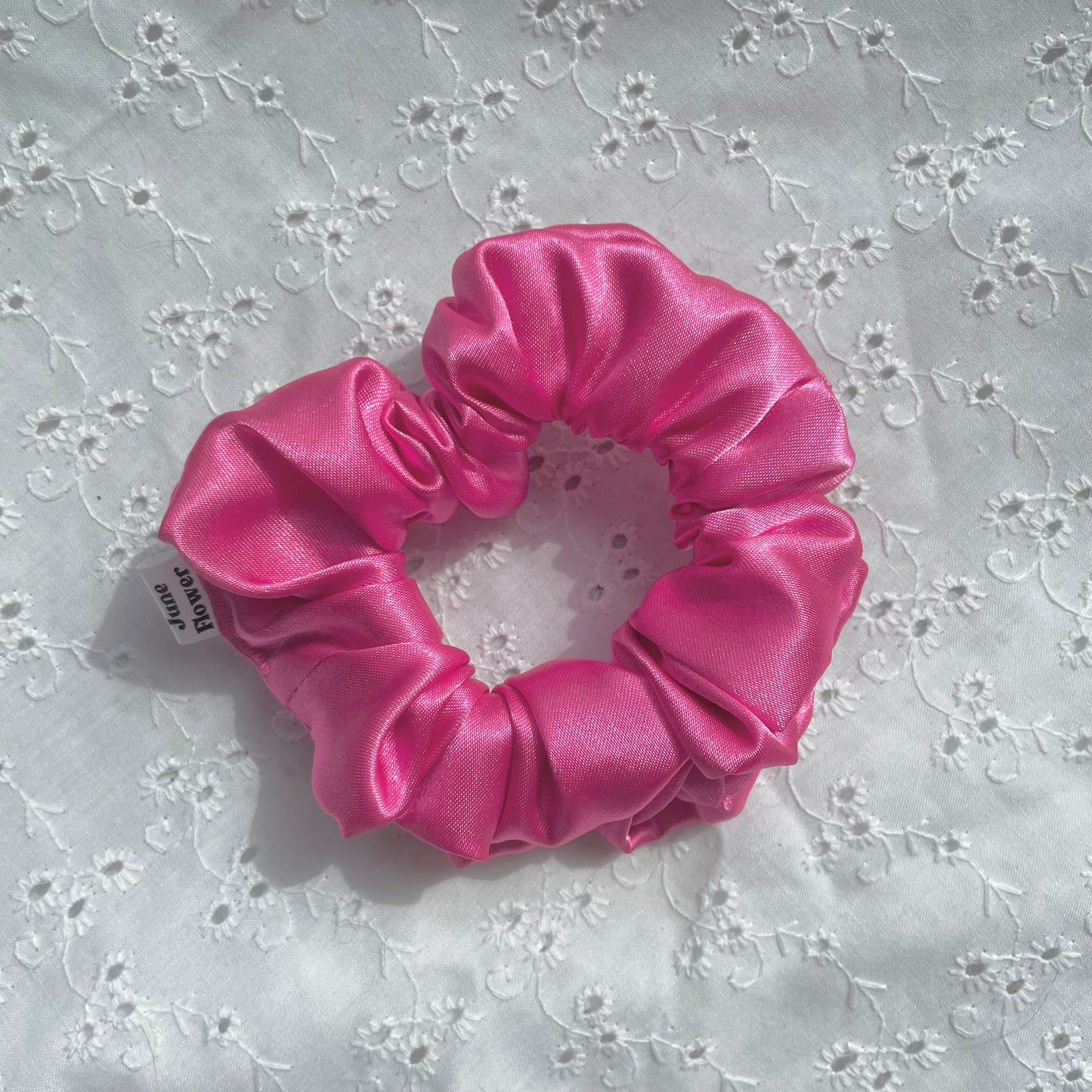 Mini Satin Scrunchie | Hot Pink