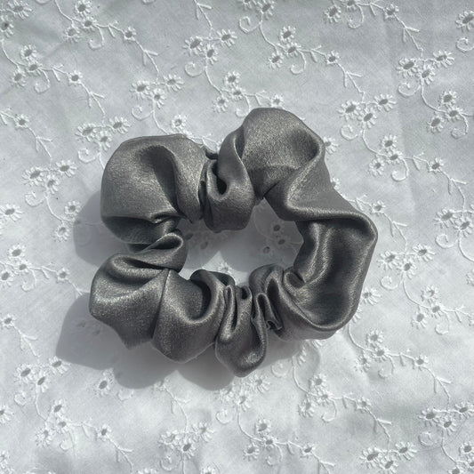 Mini Satin Scrunchie | Grey