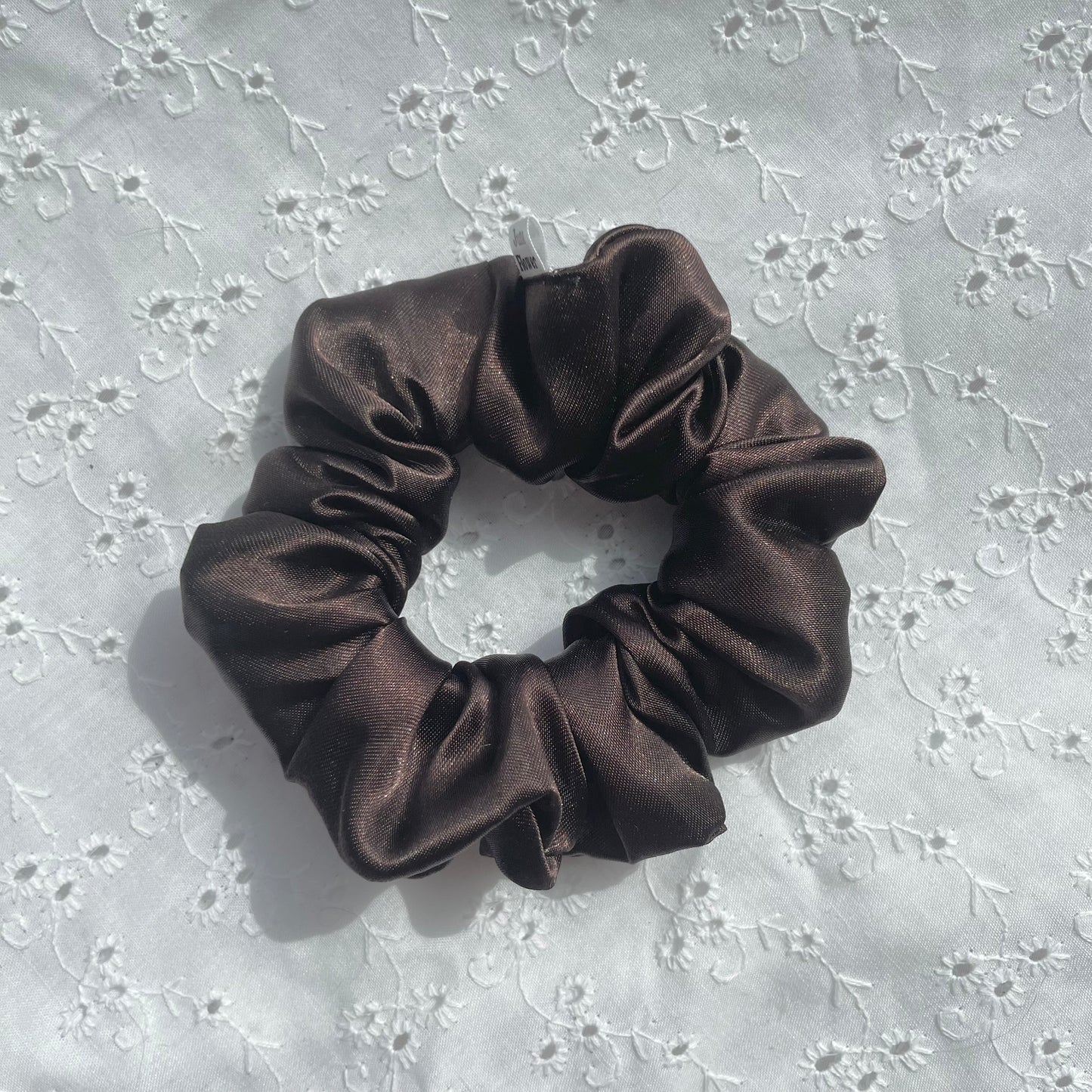 Mini Satin Scrunchie | Espresso
