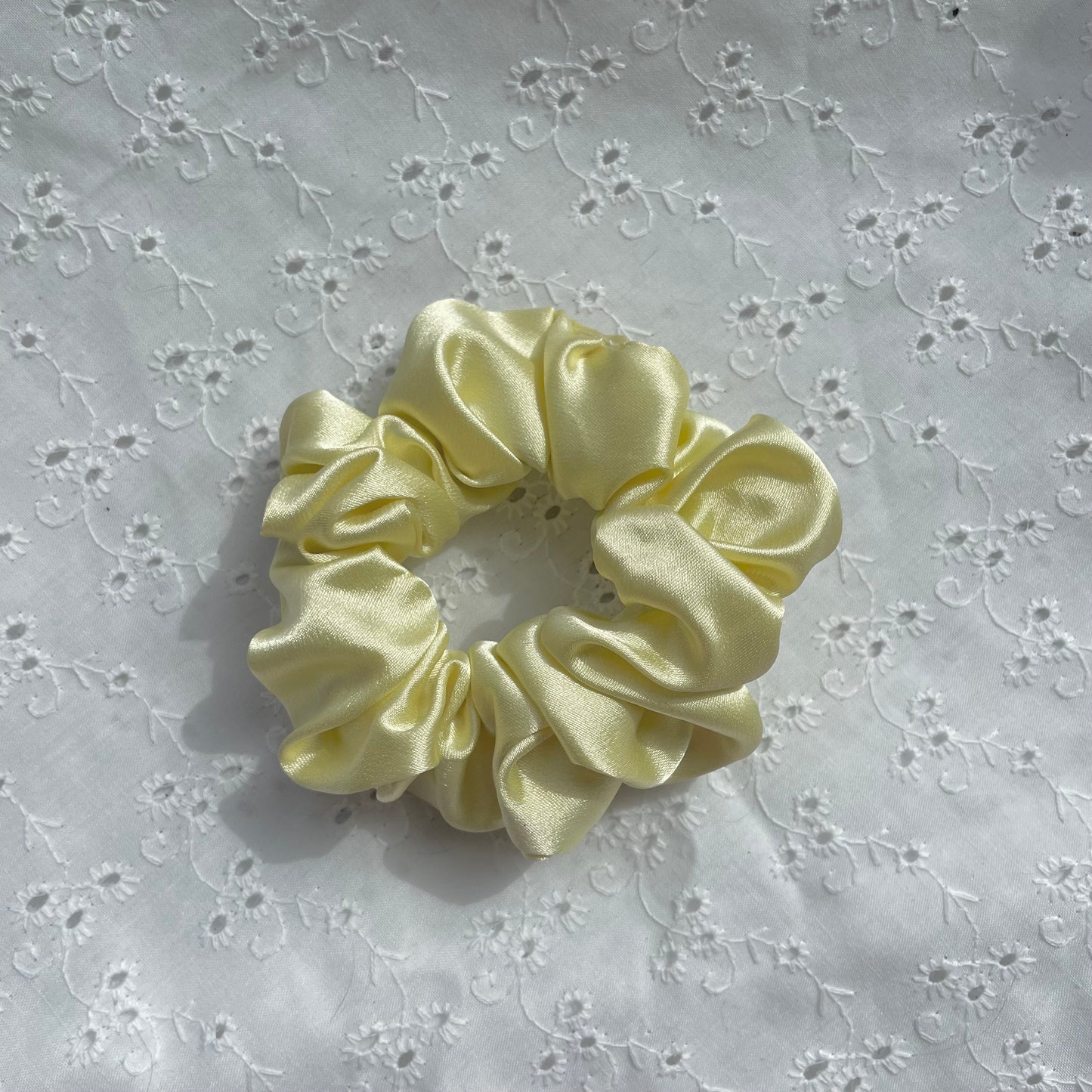 Mini Satin Scrunchie | Butter Yellow