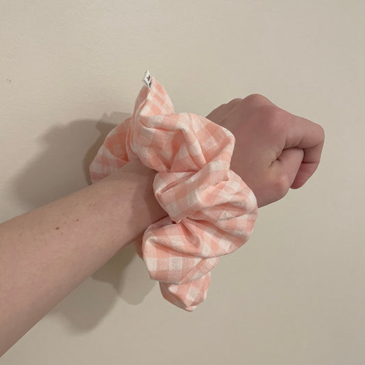 Regular Cotton Scrunchie | Pink Gingham