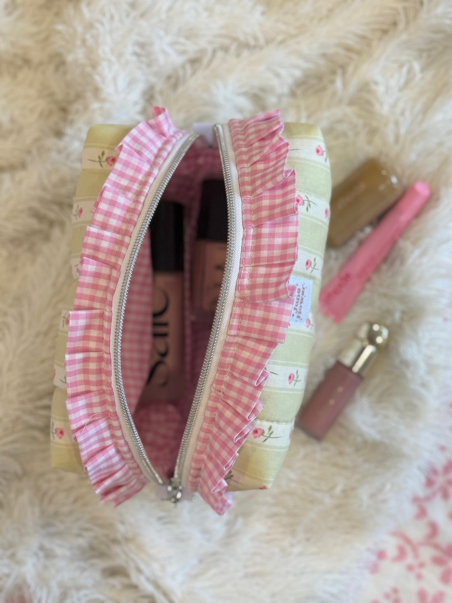 Ruffle Makeup Bag | Sweet Pea Stripe