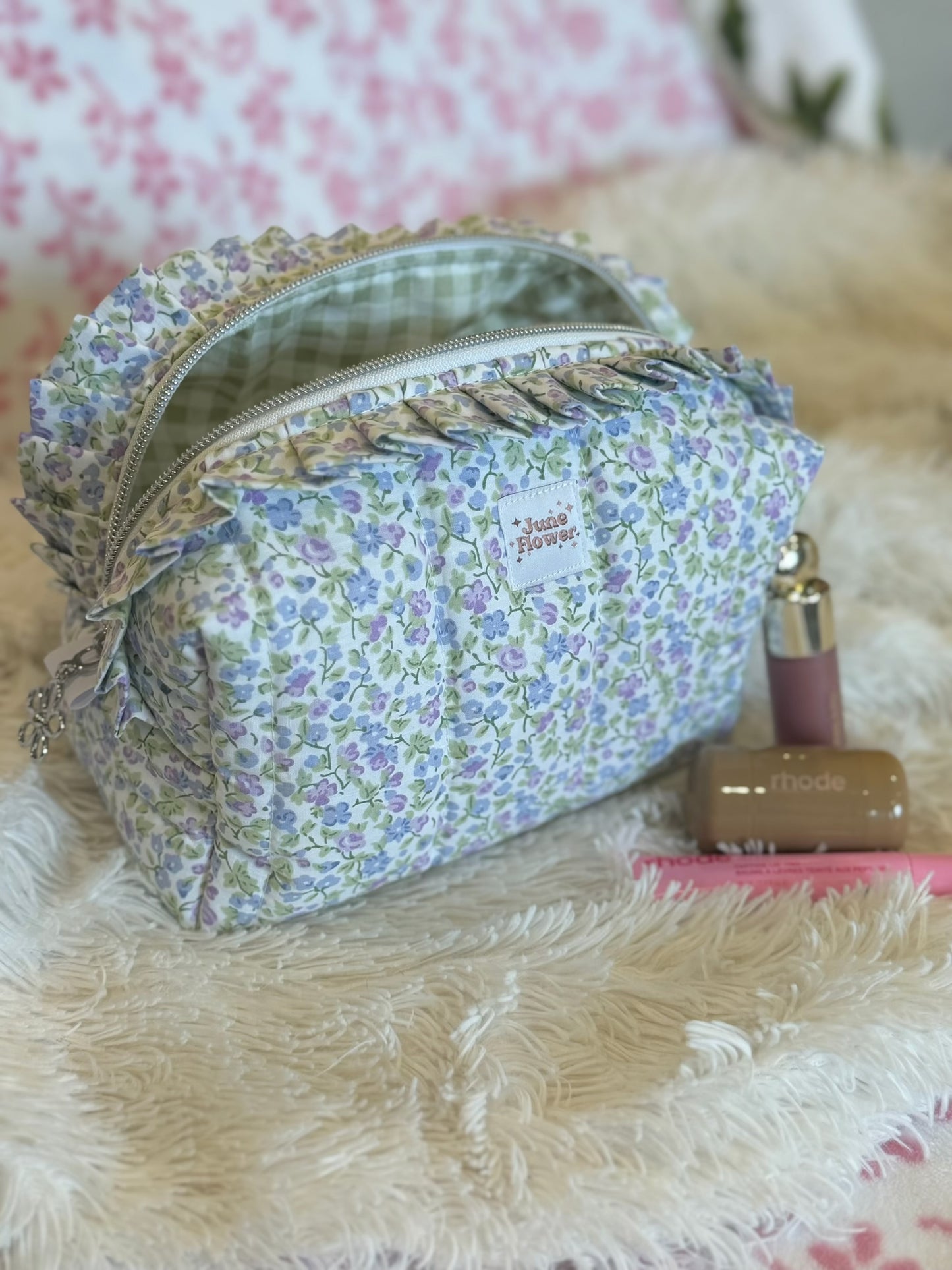 Ruffle Makeup Bag | Cottage Purple