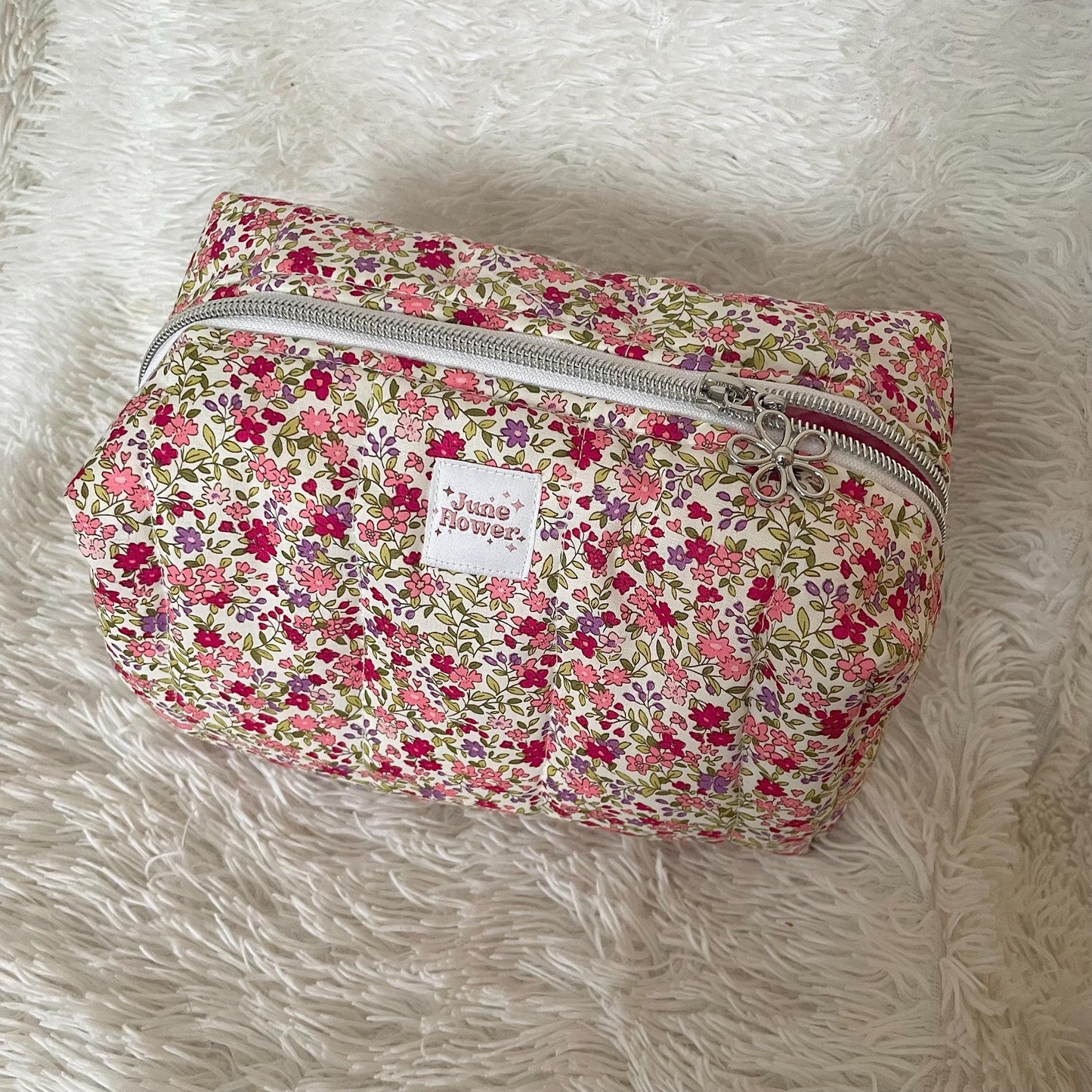 Large Makeup Bag | Pink Ditsy Floral