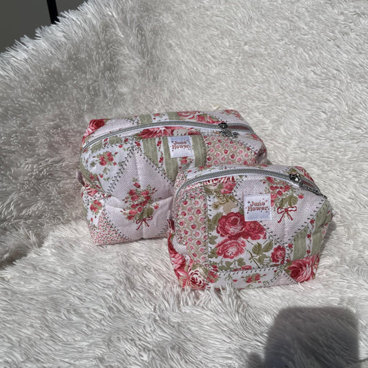 Large Makeup Bag | Patchwork rose